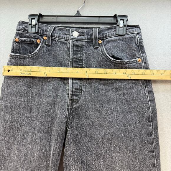 Levi's Jeans Women's 29 (8) Black Ribcage Straight Ankle Button Fly Big E VTG - Picture 11 of 14